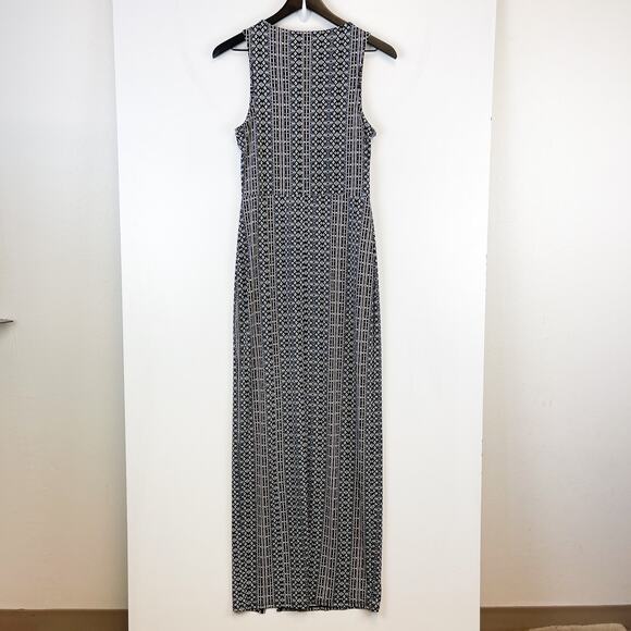 NWT BCBGeneration Size S Maxi Long Keyhole Tank Dress Black White Stretch - Picture 5 of 9